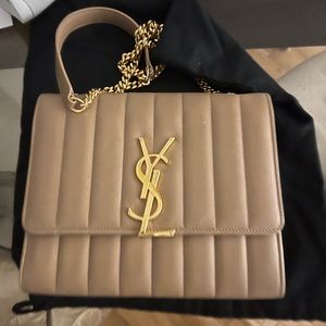 Saint Laurent Matelasse Monogram Vicky Chain Crossbody